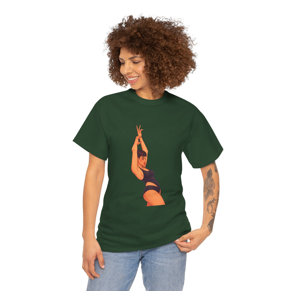 Dance Pose Graphic Tee — Retro Swimsuit Illustration