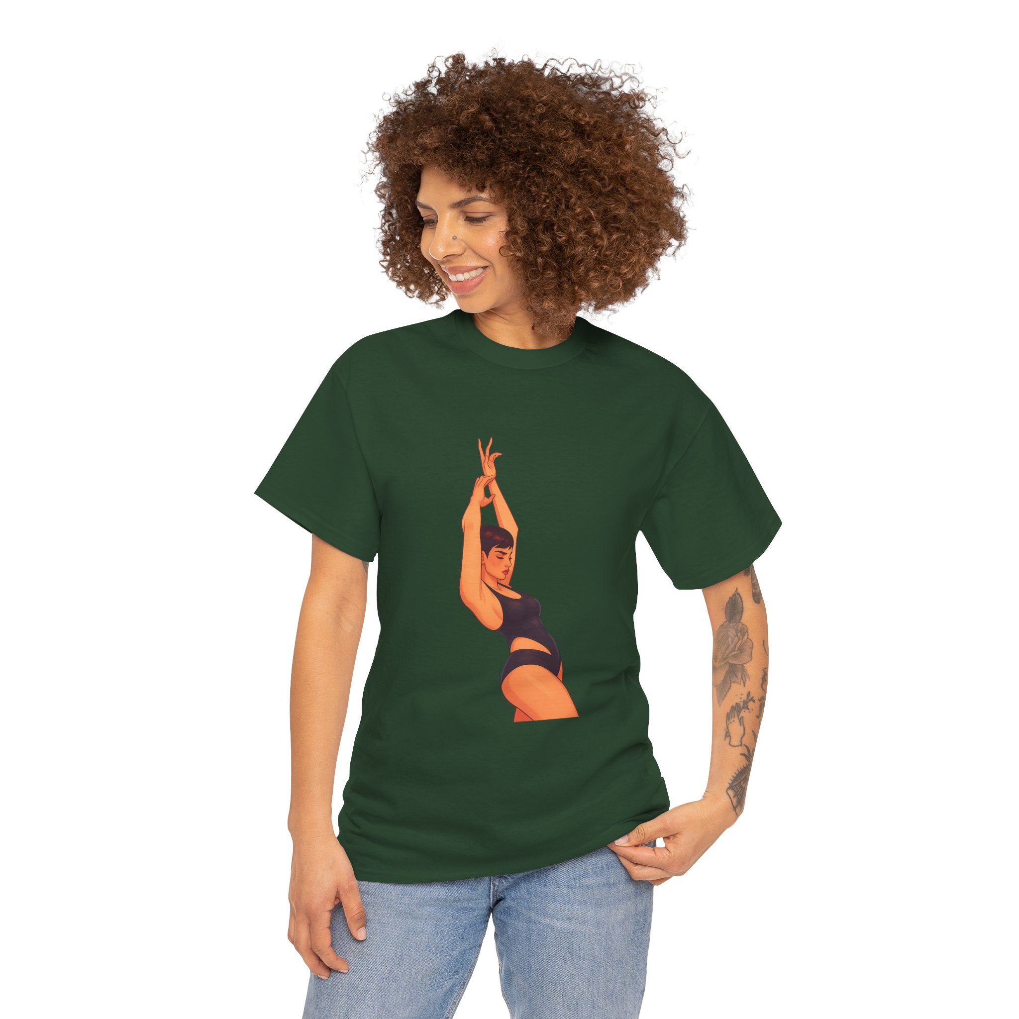 Dance Pose Graphic Tee — Retro Swimsuit Illustration