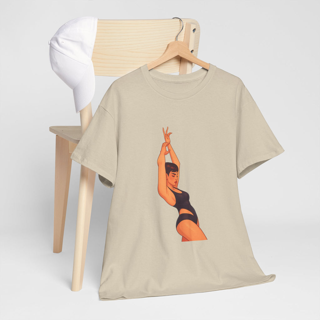Dance Pose Graphic Tee — Retro Swimsuit Illustration