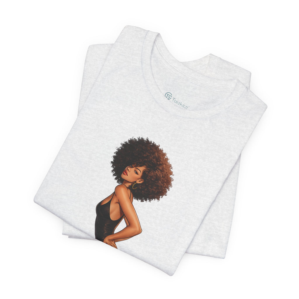 Afro Diva Graphic Tee — Elegant Black Woman T-Shirt