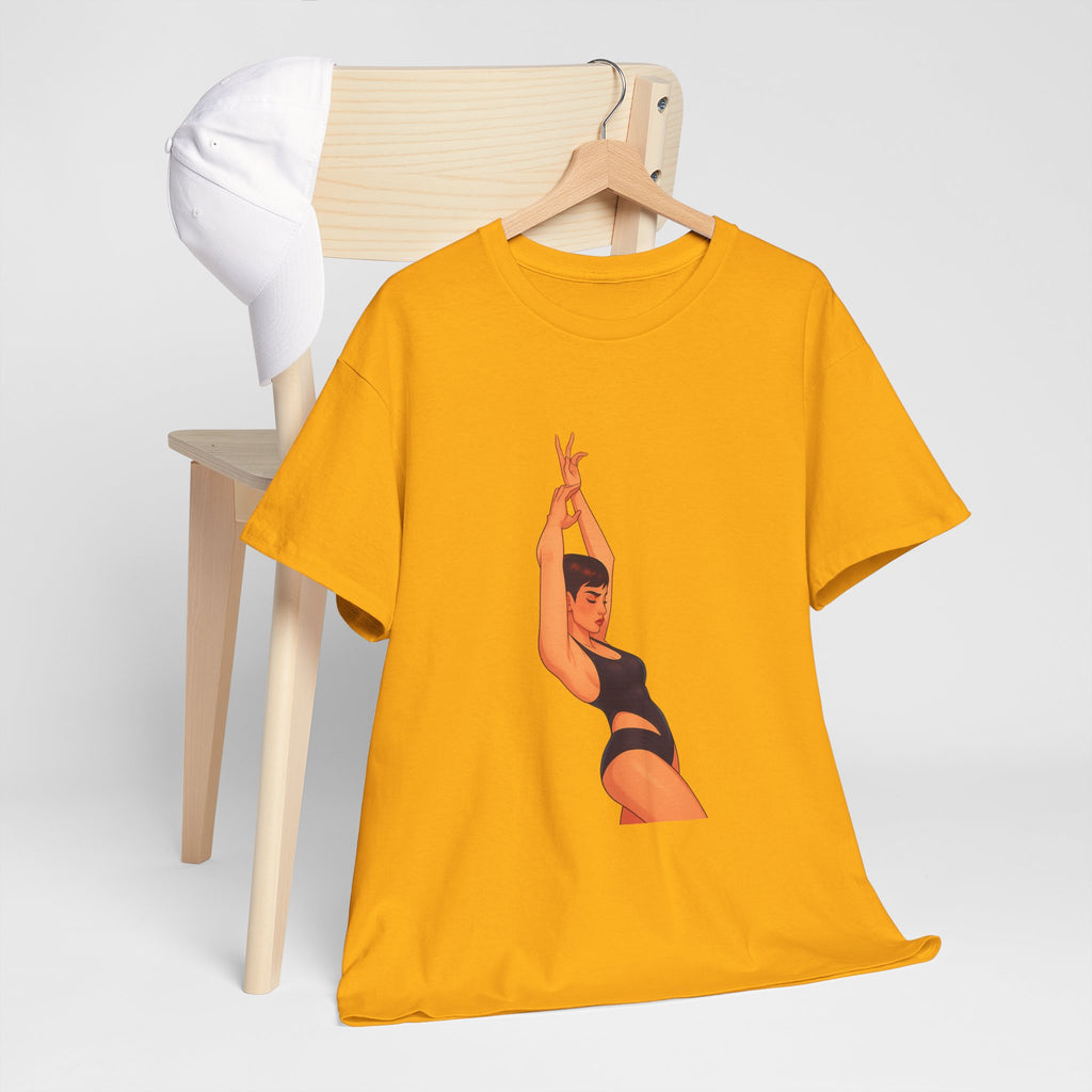 Dance Pose Graphic Tee — Retro Swimsuit Illustration