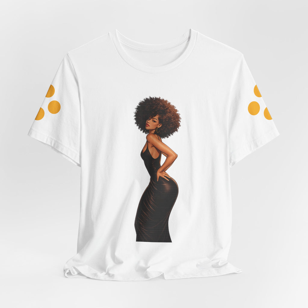 Afro Diva Graphic Tee — Elegant Black Woman T-Shirt