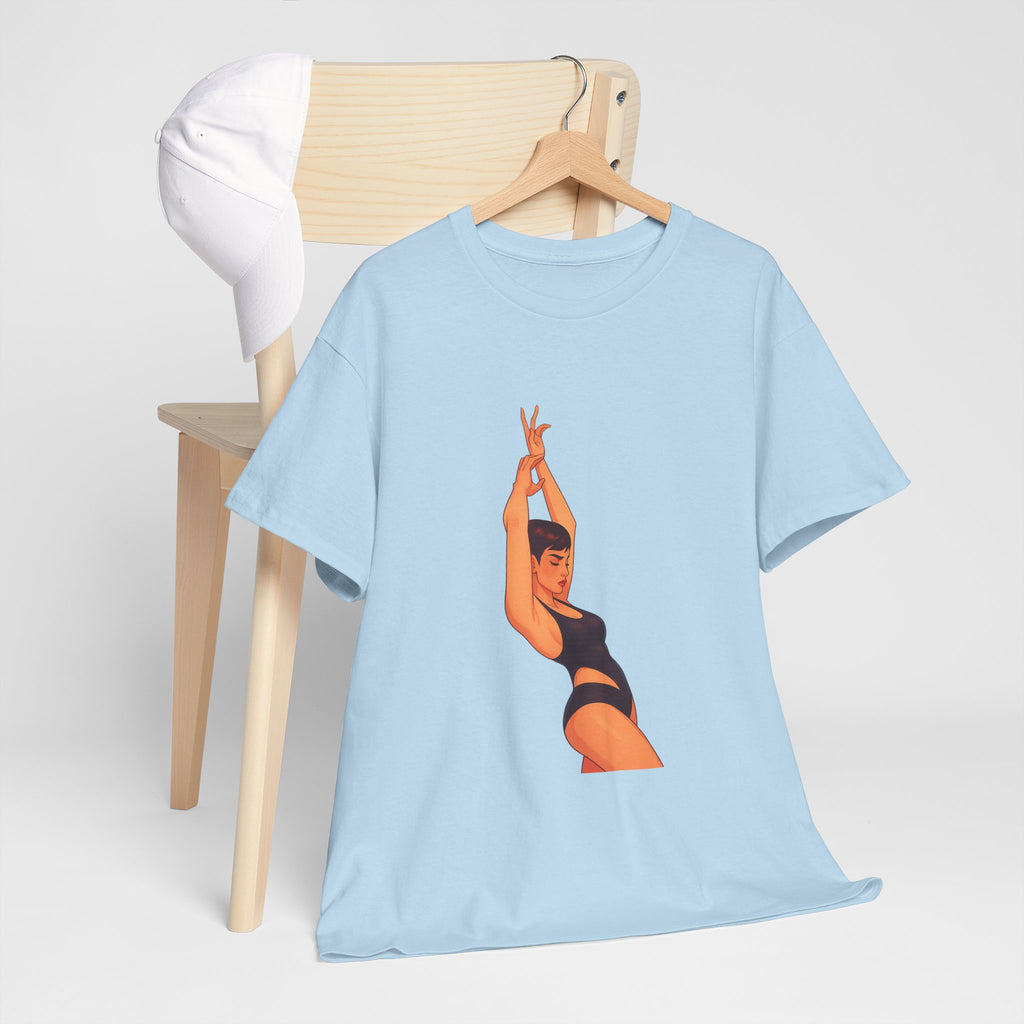 Dance Pose Graphic Tee — Retro Swimsuit Illustration