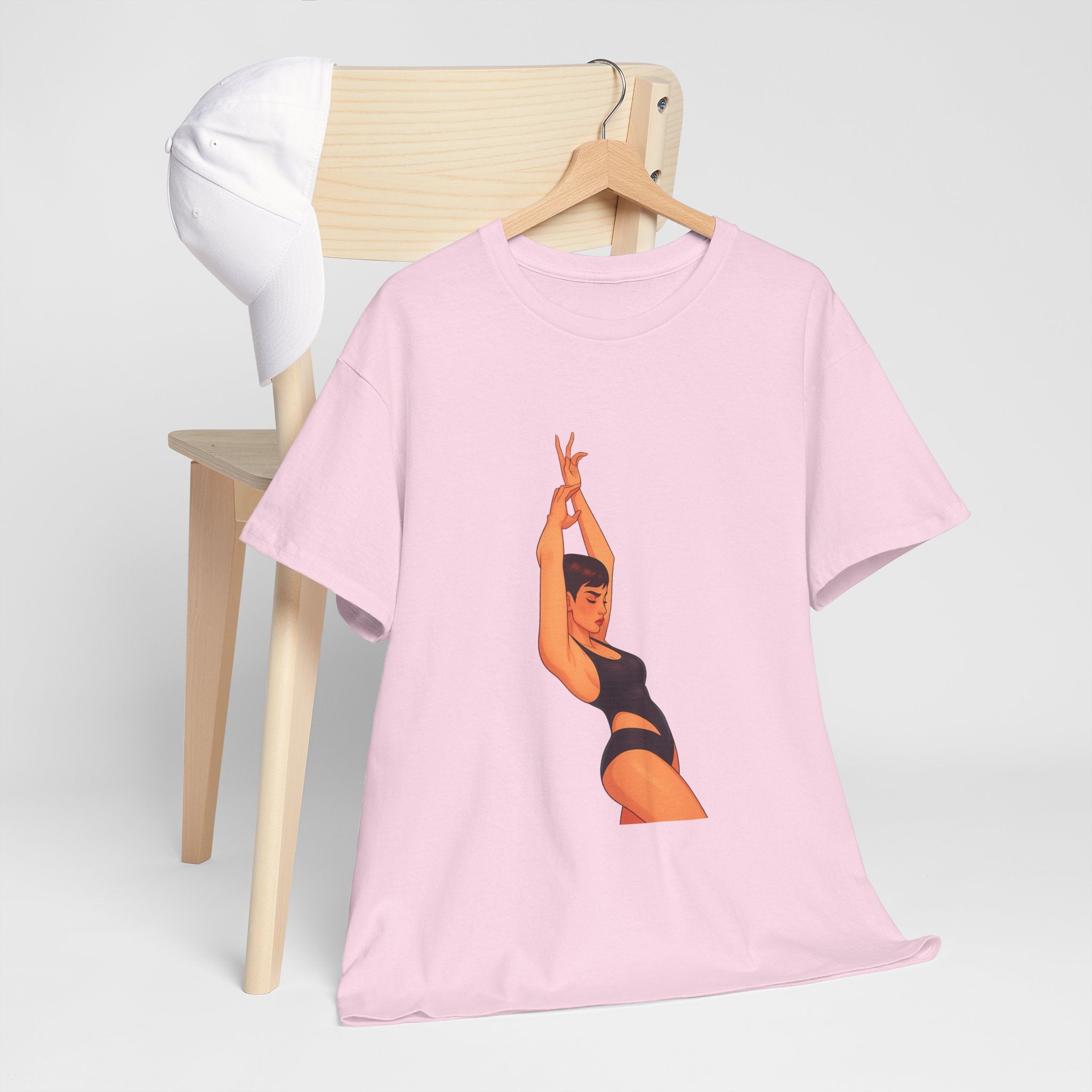 Dance Pose Graphic Tee — Retro Swimsuit Illustration