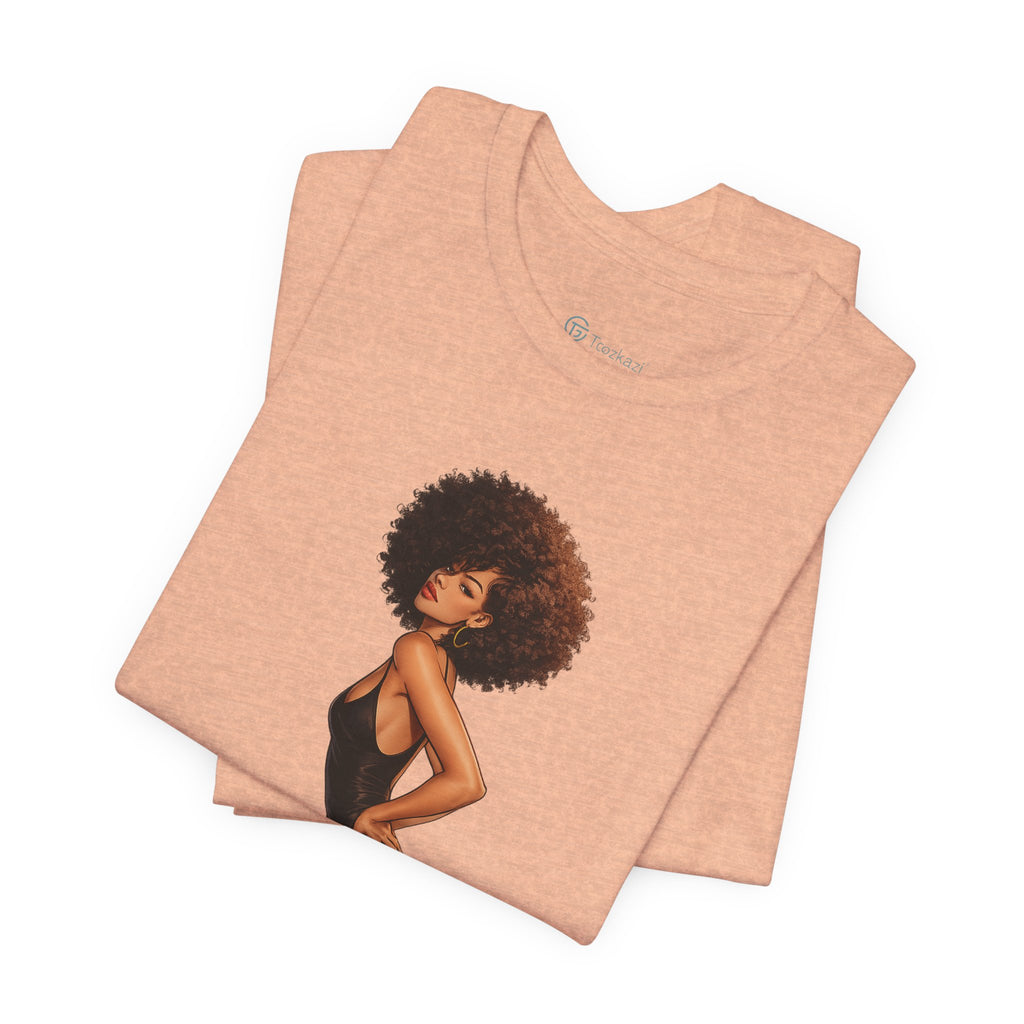Afro Diva Graphic Tee — Elegant Black Woman T-Shirt
