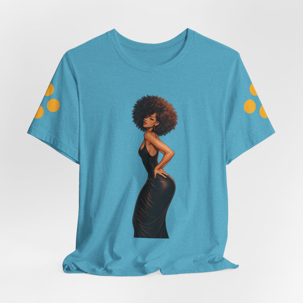 Afro Diva Graphic Tee — Elegant Black Woman T-Shirt