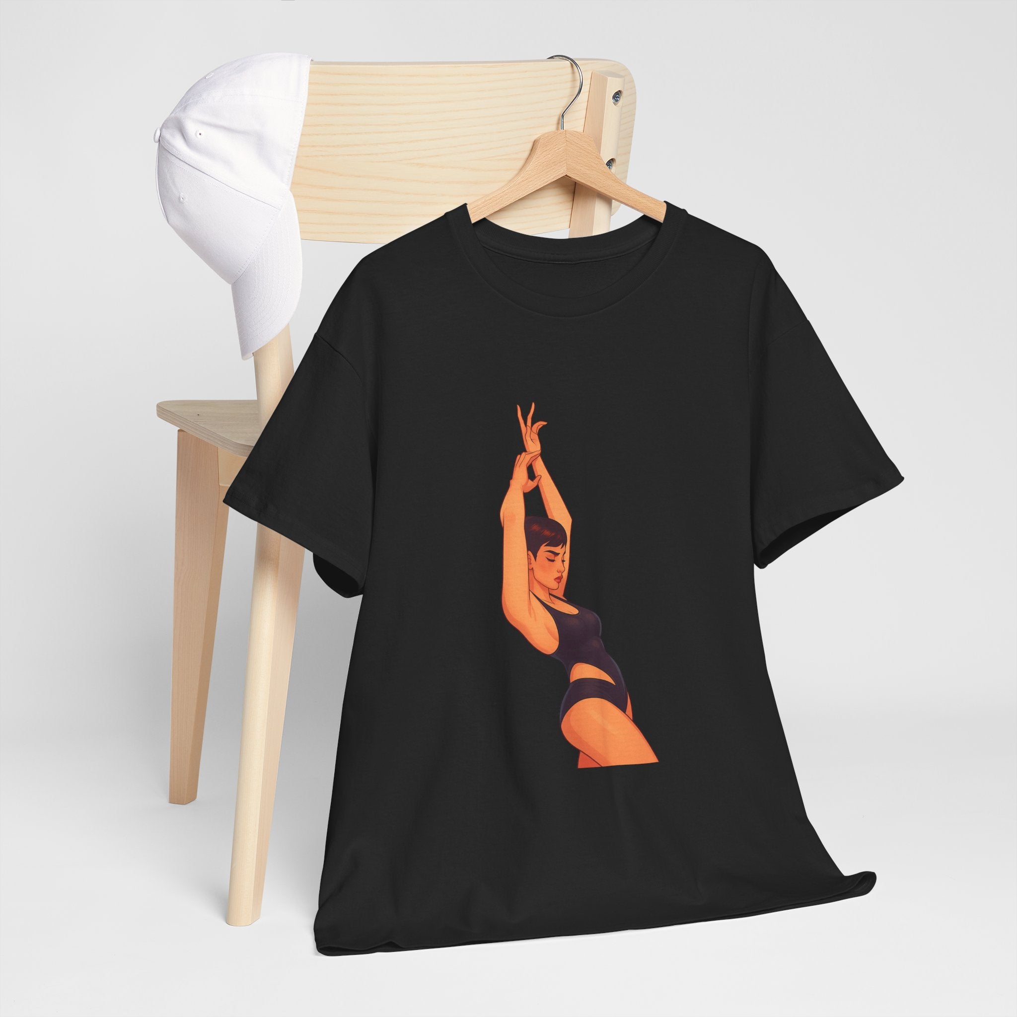 Dance Pose Graphic Tee — Retro Swimsuit Illustration