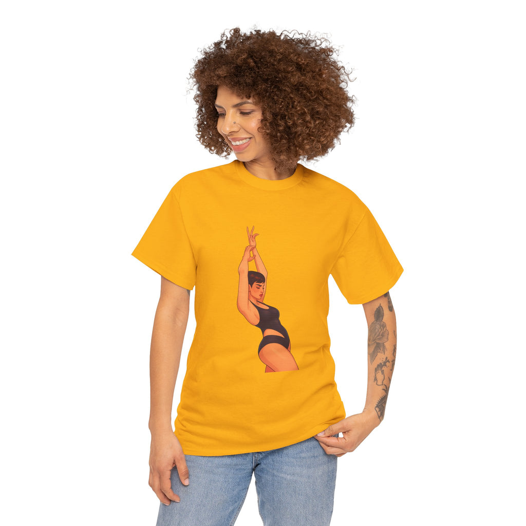 Dance Pose Graphic Tee — Retro Swimsuit Illustration