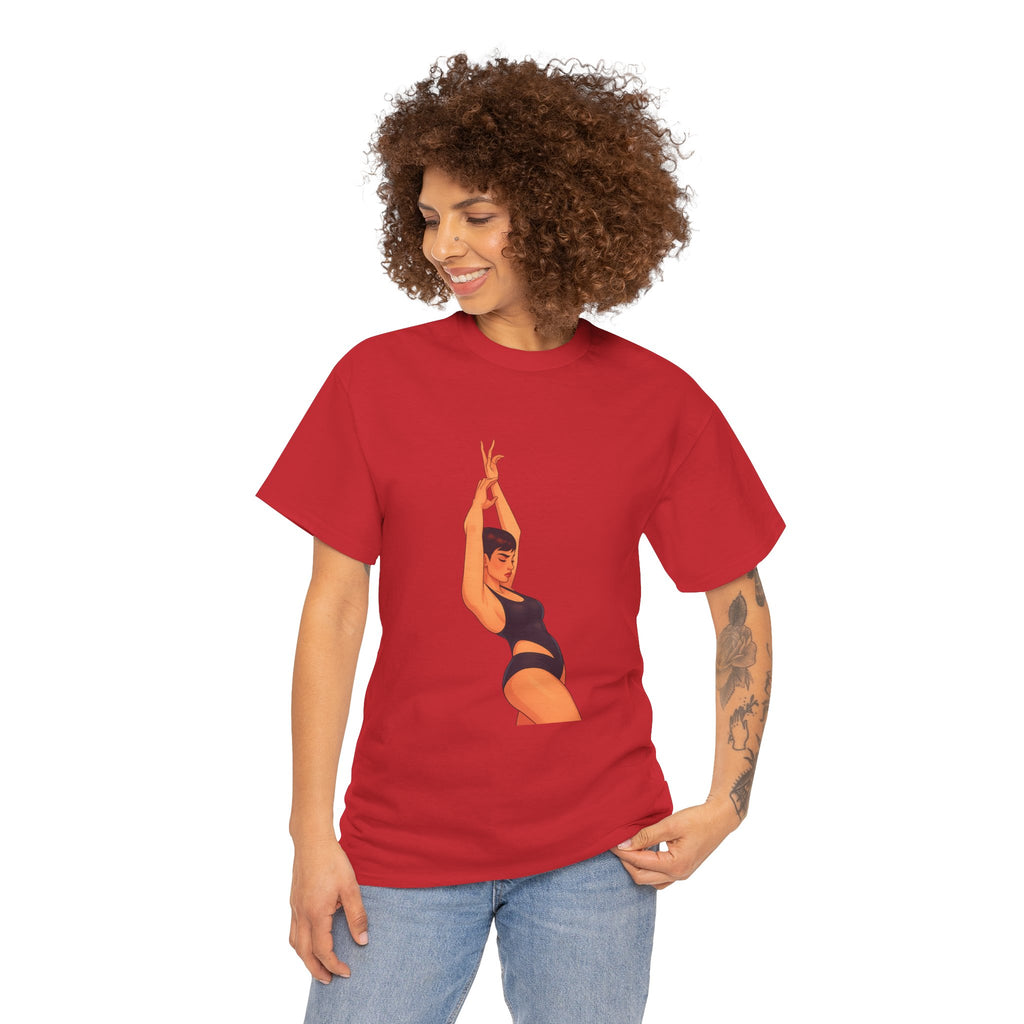 Dance Pose Graphic Tee — Retro Swimsuit Illustration