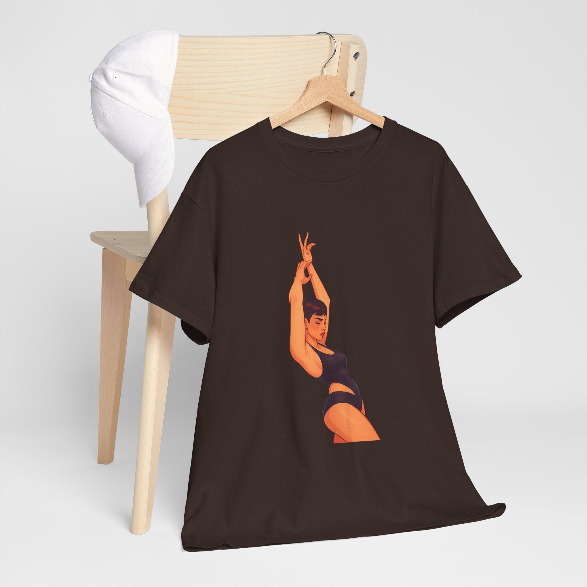 Dance Pose Graphic Tee — Retro Swimsuit Illustration