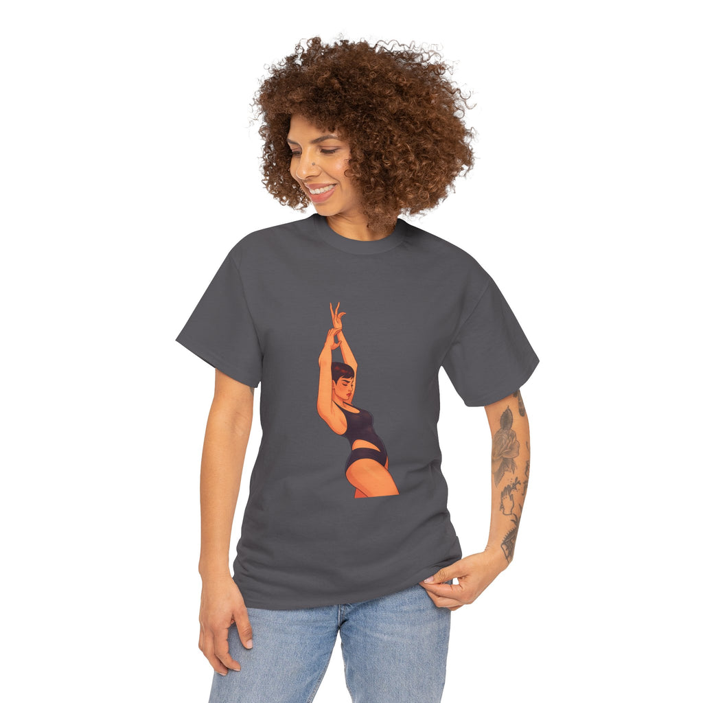 Dance Pose Graphic Tee — Retro Swimsuit Illustration