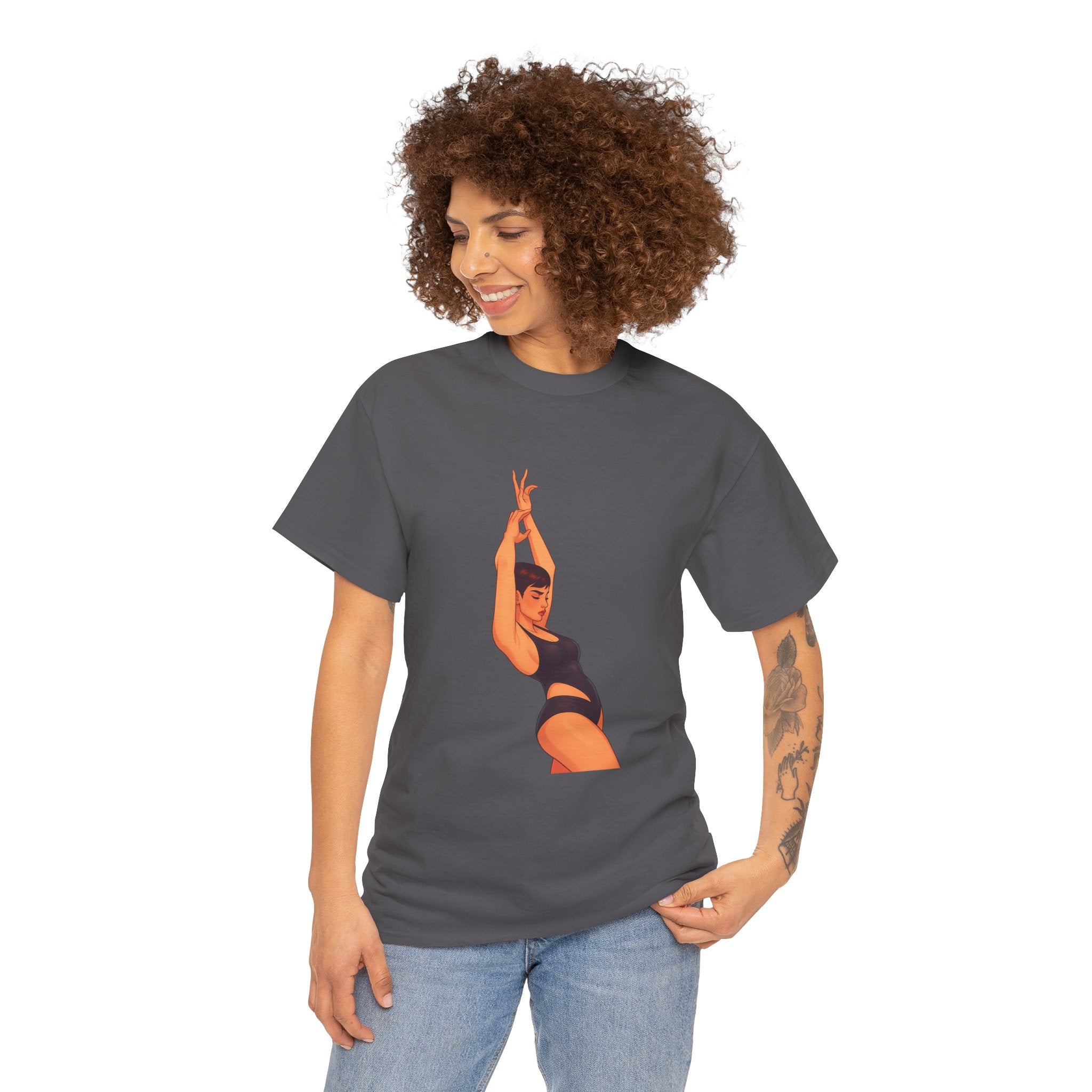 Dance Pose Graphic Tee — Retro Swimsuit Illustration