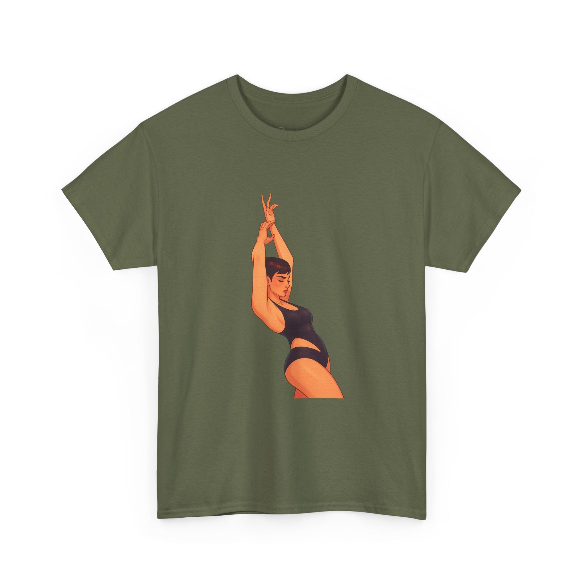 Dance Pose Graphic Tee — Retro Swimsuit Illustration