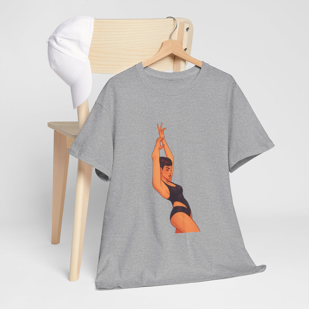 Dance Pose Graphic Tee — Retro Swimsuit Illustration