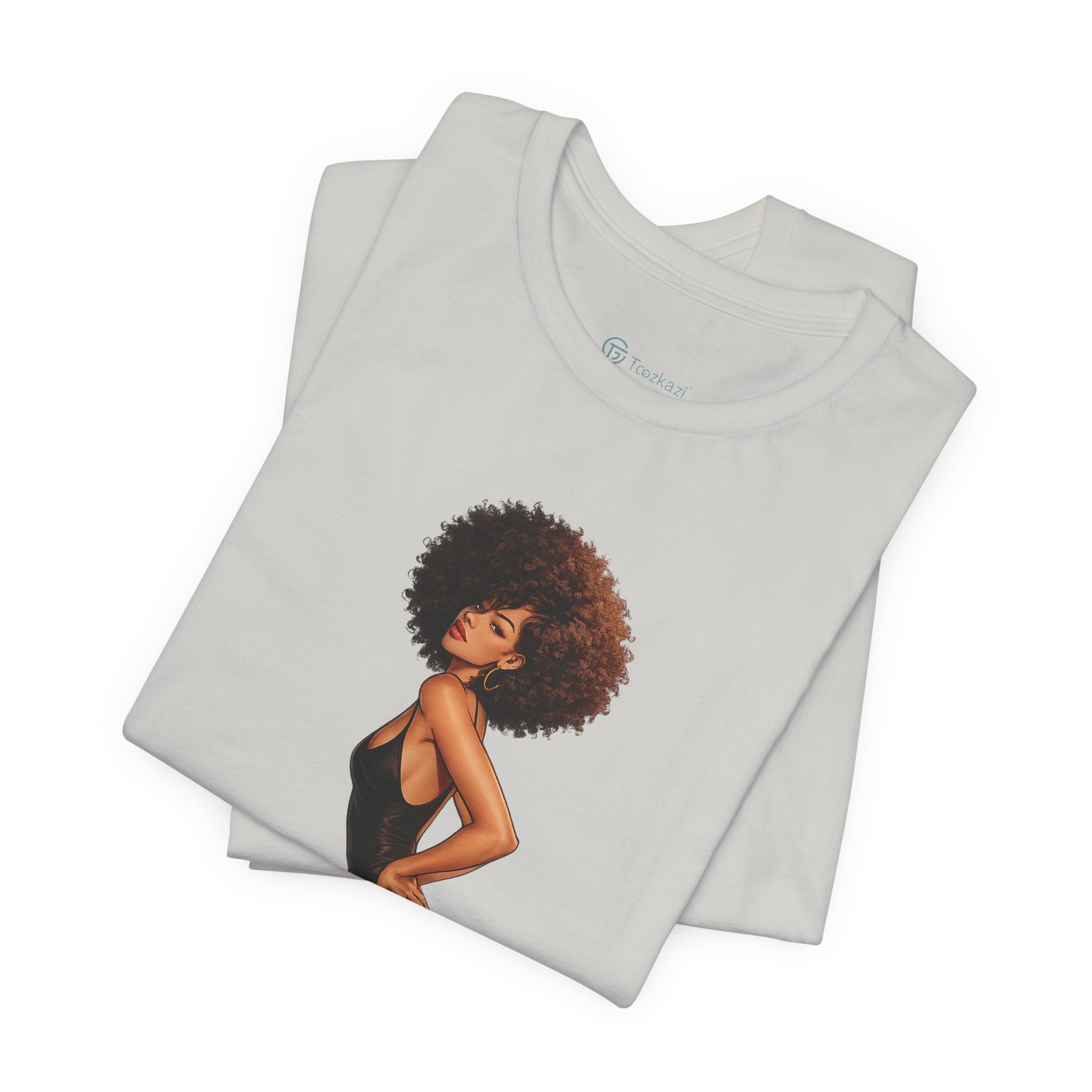 Afro Diva Graphic Tee — Elegant Black Woman T-Shirt