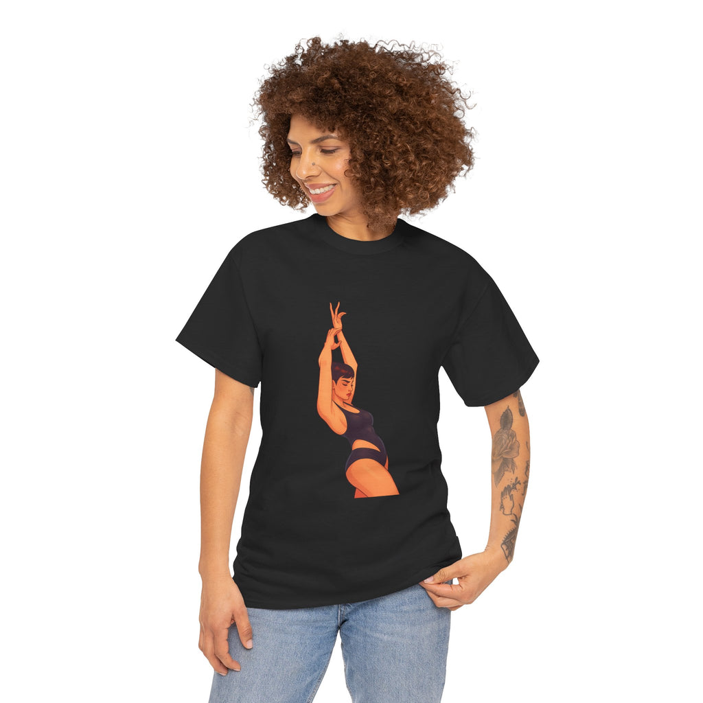 Dance Pose Graphic Tee — Retro Swimsuit Illustration