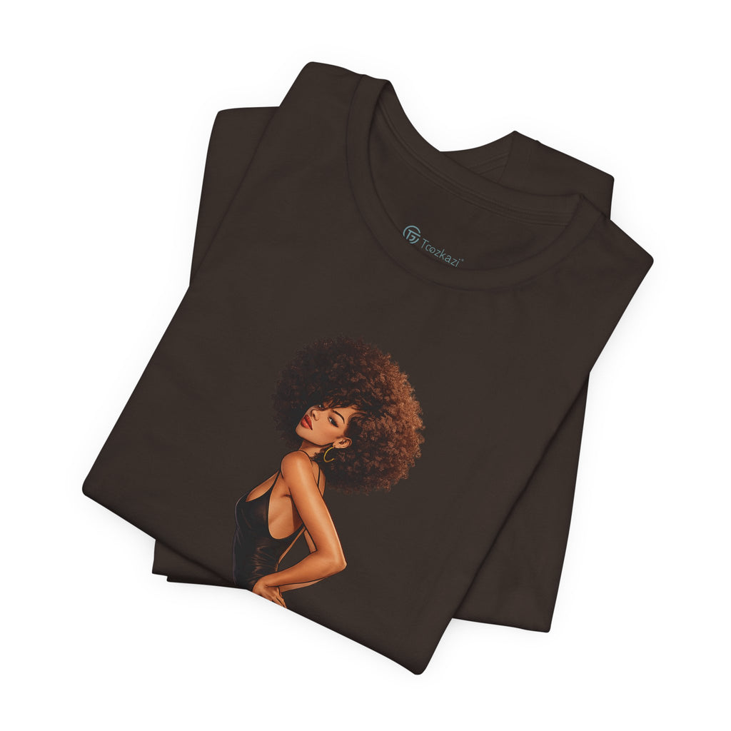 Afro Diva Graphic Tee — Elegant Black Woman T-Shirt
