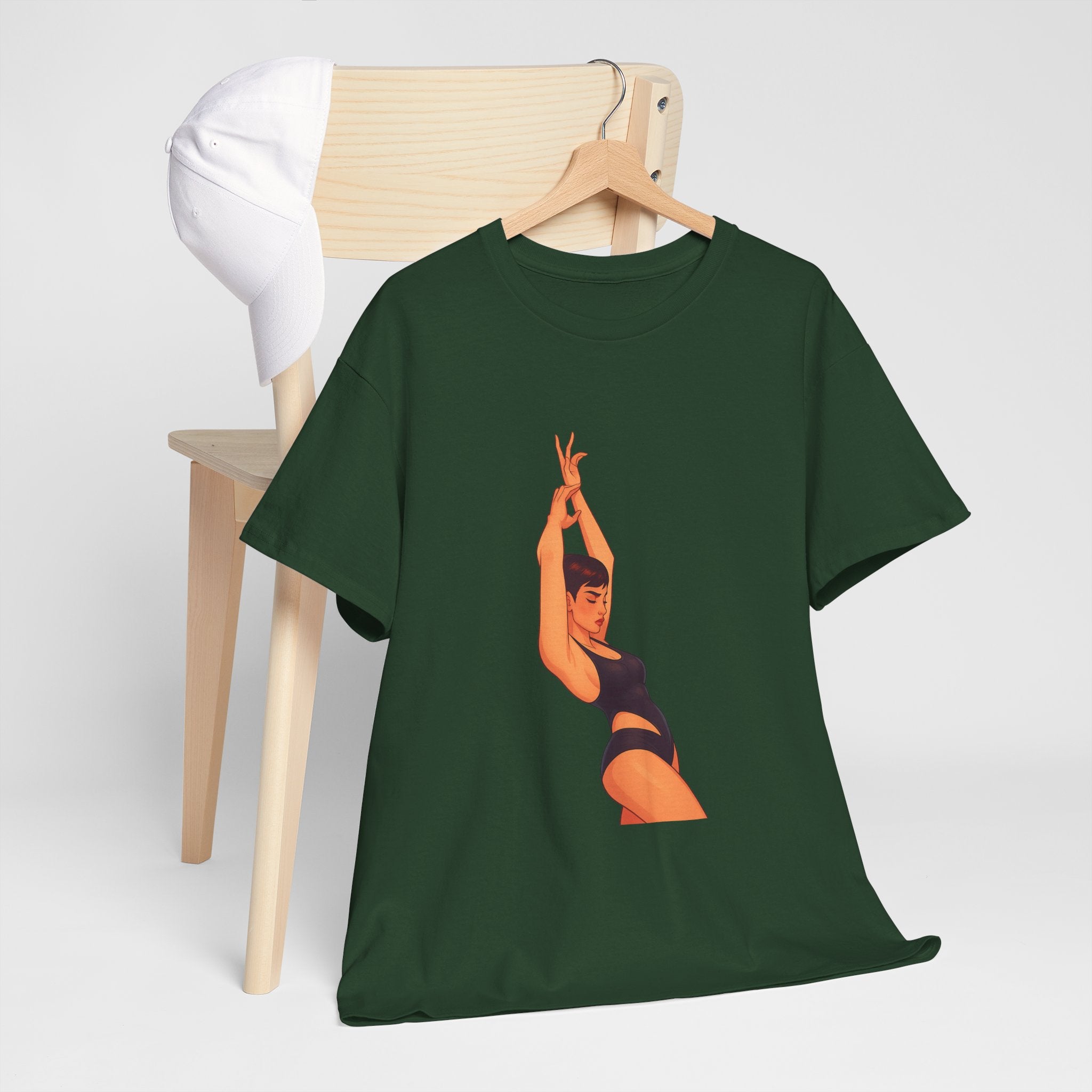 Dance Pose Graphic Tee — Retro Swimsuit Illustration