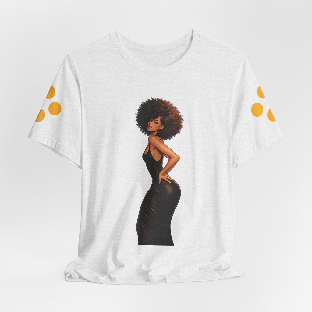 Afro Diva Graphic Tee — Elegant Black Woman T-Shirt