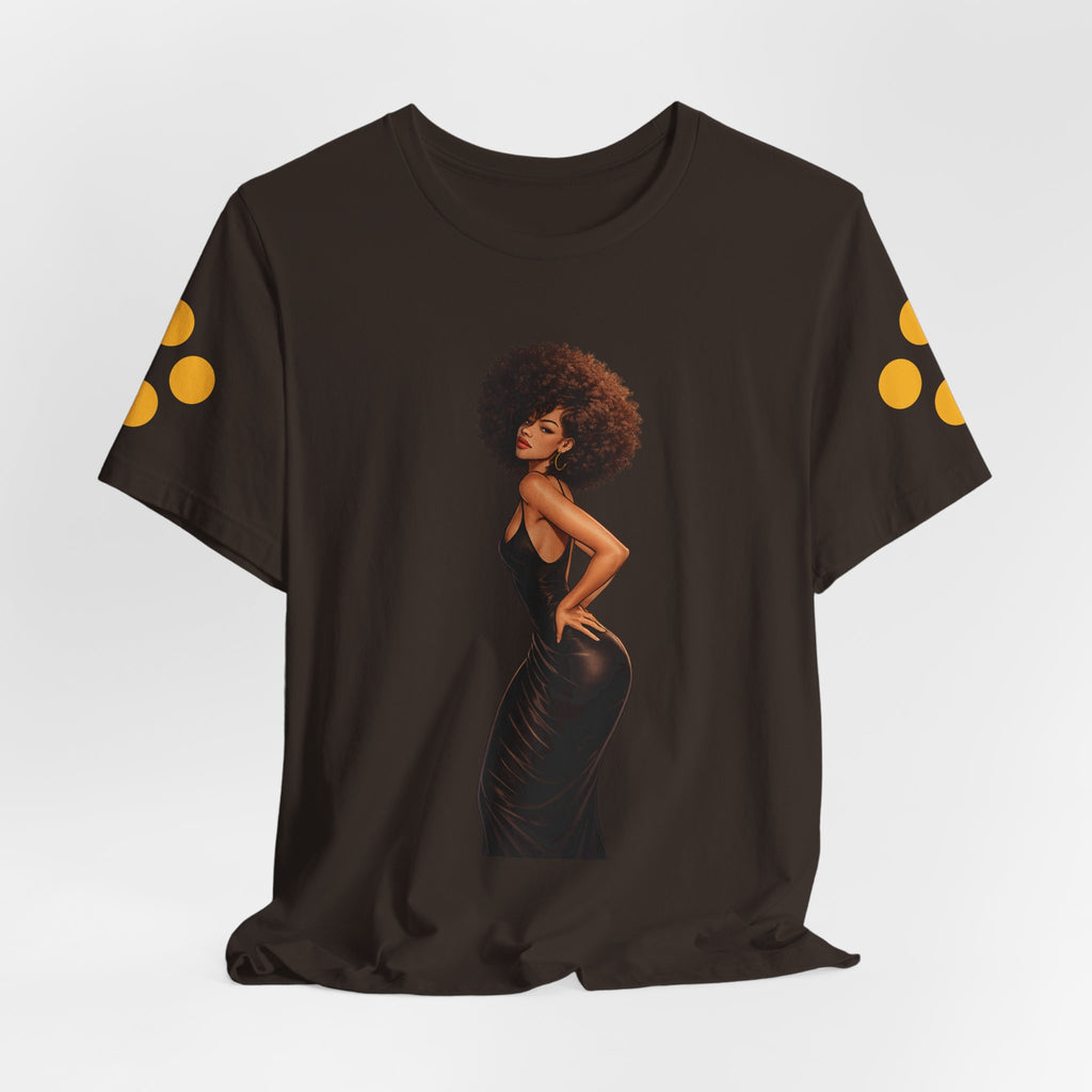 Afro Diva Graphic Tee — Elegant Black Woman T-Shirt
