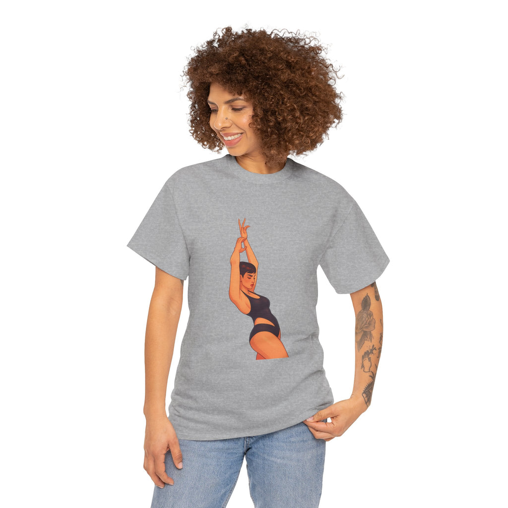 Dance Pose Graphic Tee — Retro Swimsuit Illustration
