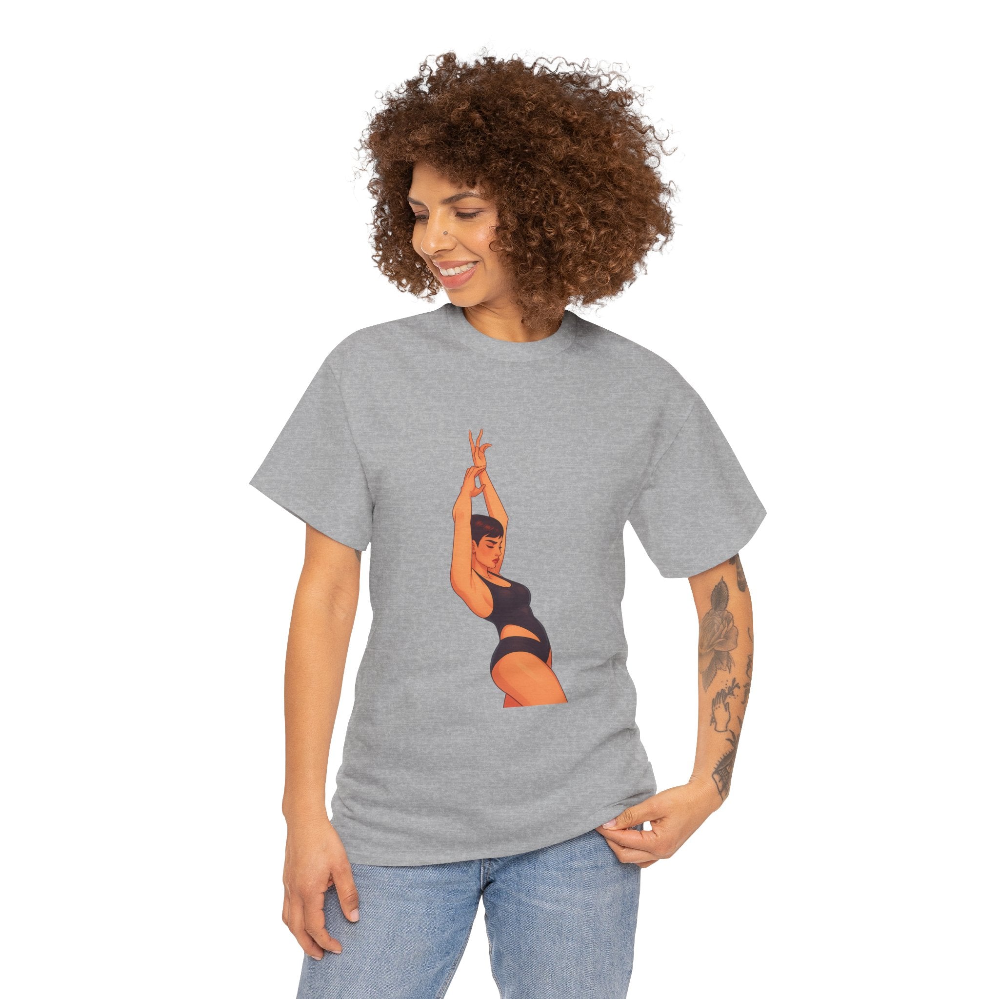 Dance Pose Graphic Tee — Retro Swimsuit Illustration