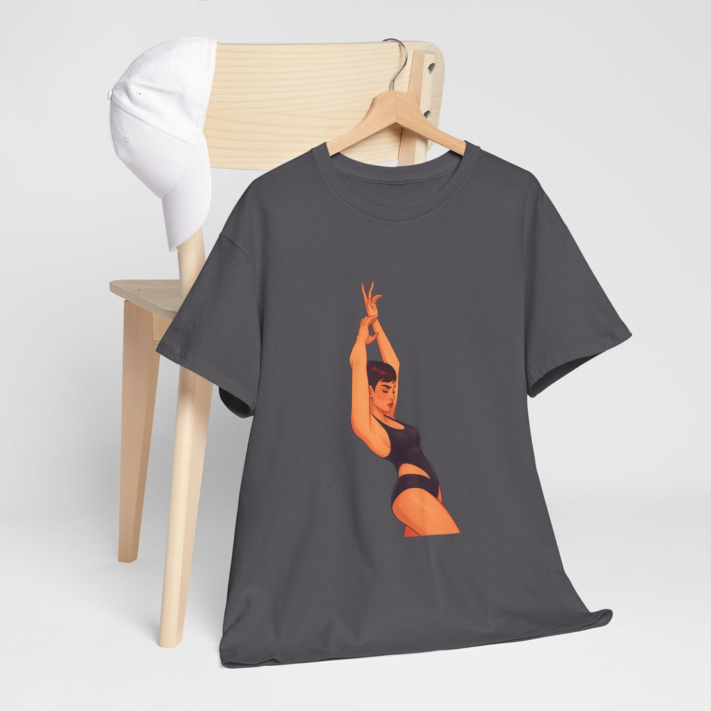 Dance Pose Graphic Tee — Retro Swimsuit Illustration