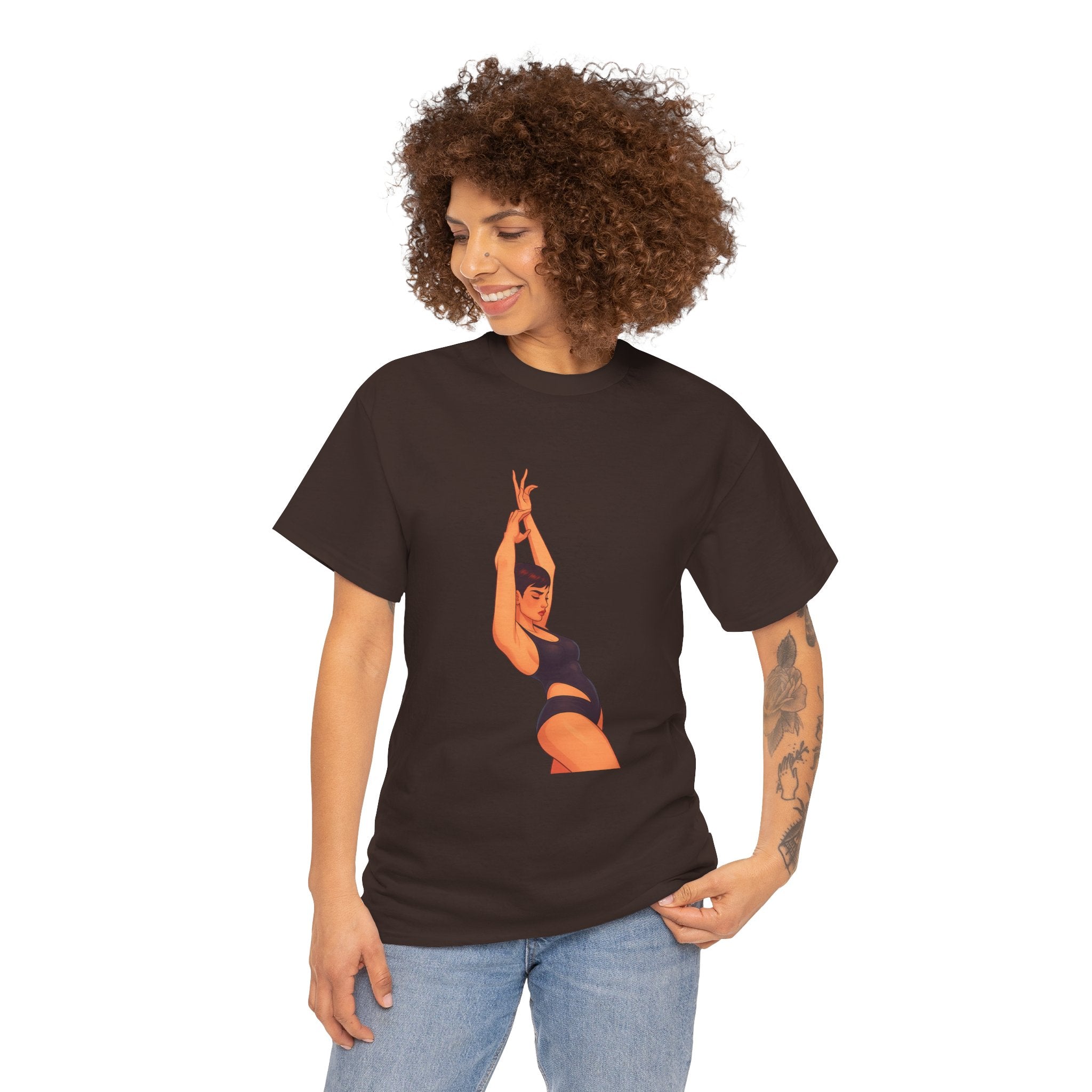 Dance Pose Graphic Tee — Retro Swimsuit Illustration