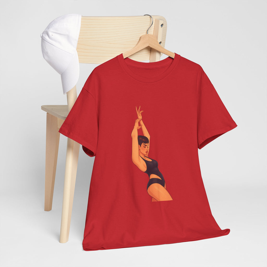 Dance Pose Graphic Tee — Retro Swimsuit Illustration