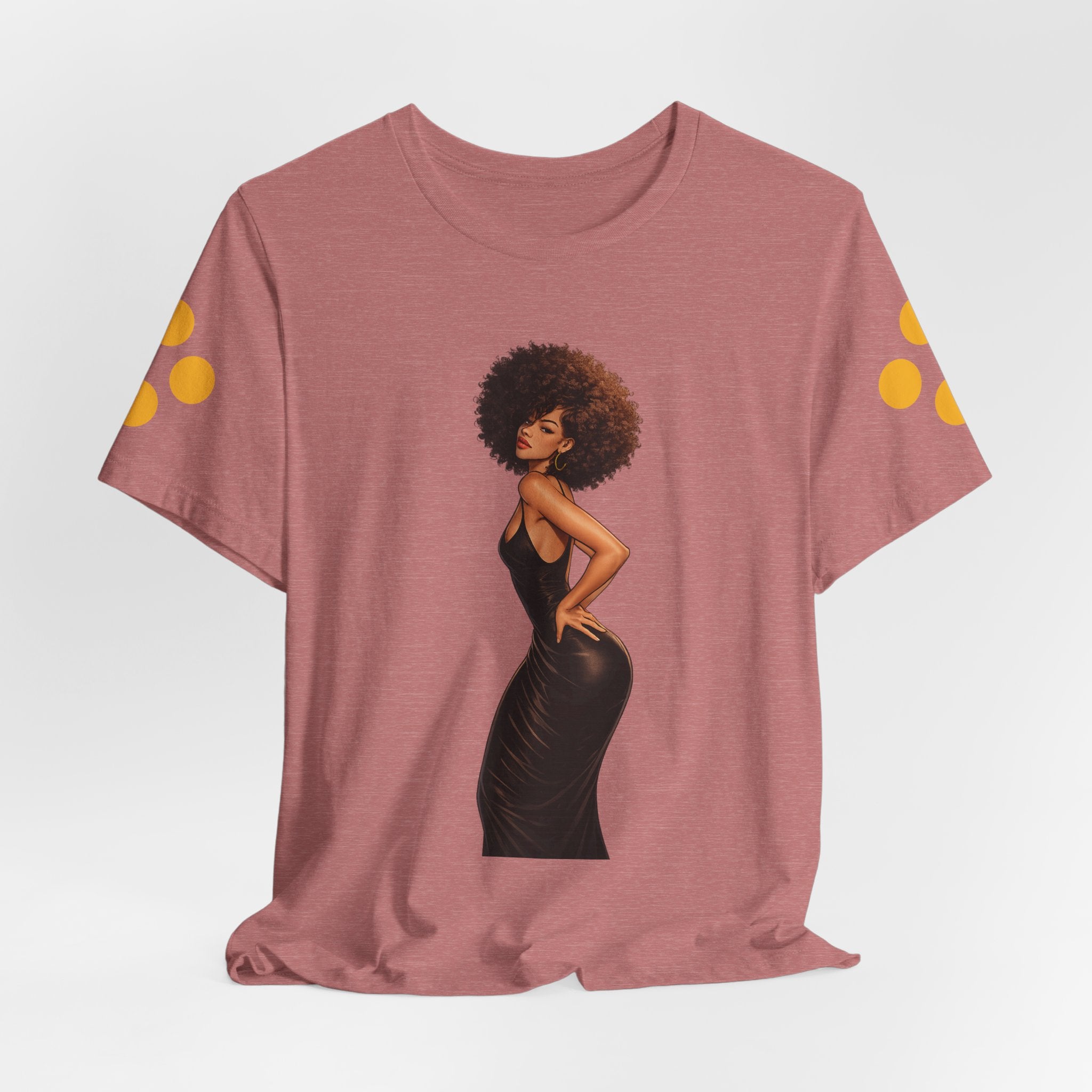 Afro Diva Graphic Tee — Elegant Black Woman T-Shirt