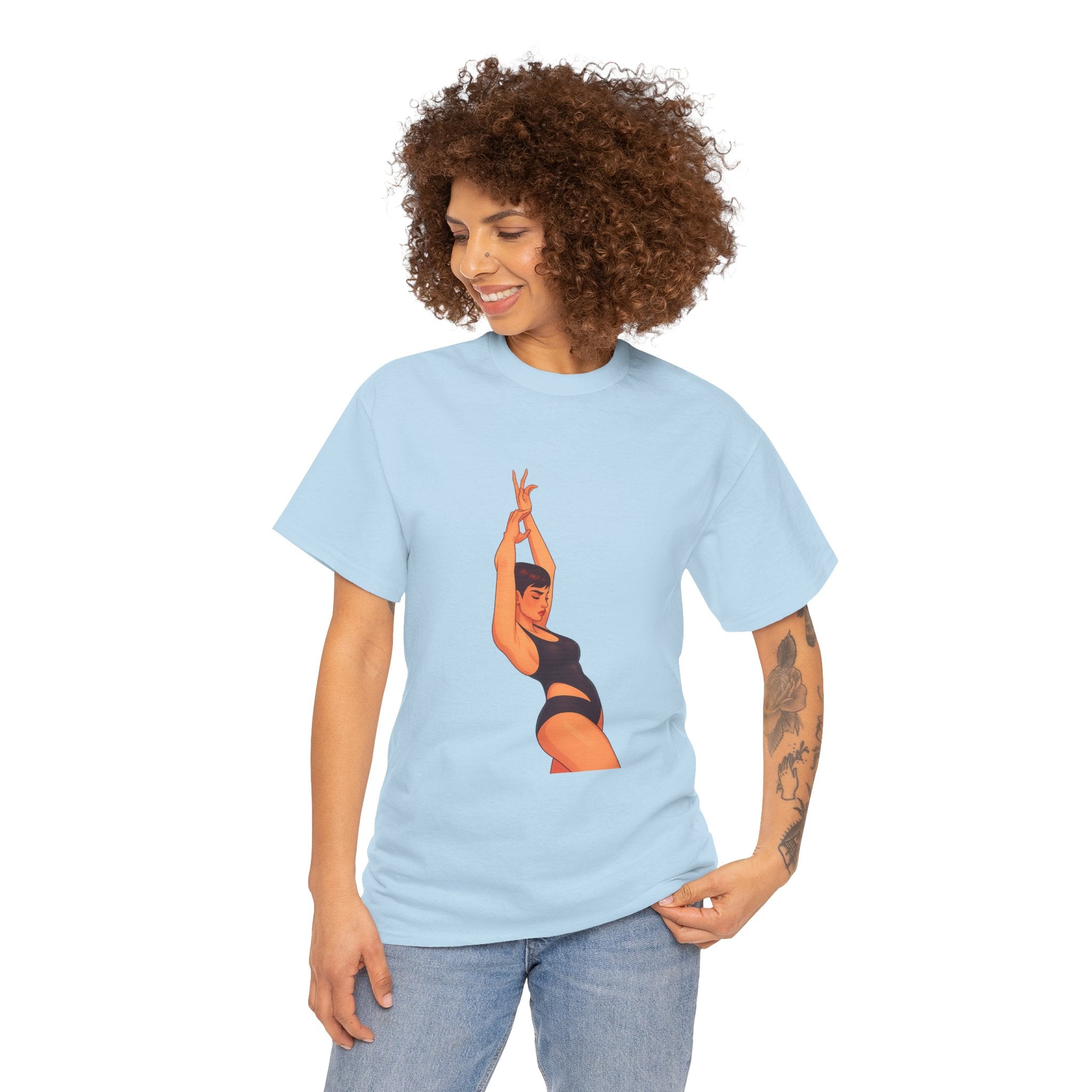 Dance Pose Graphic Tee — Retro Swimsuit Illustration