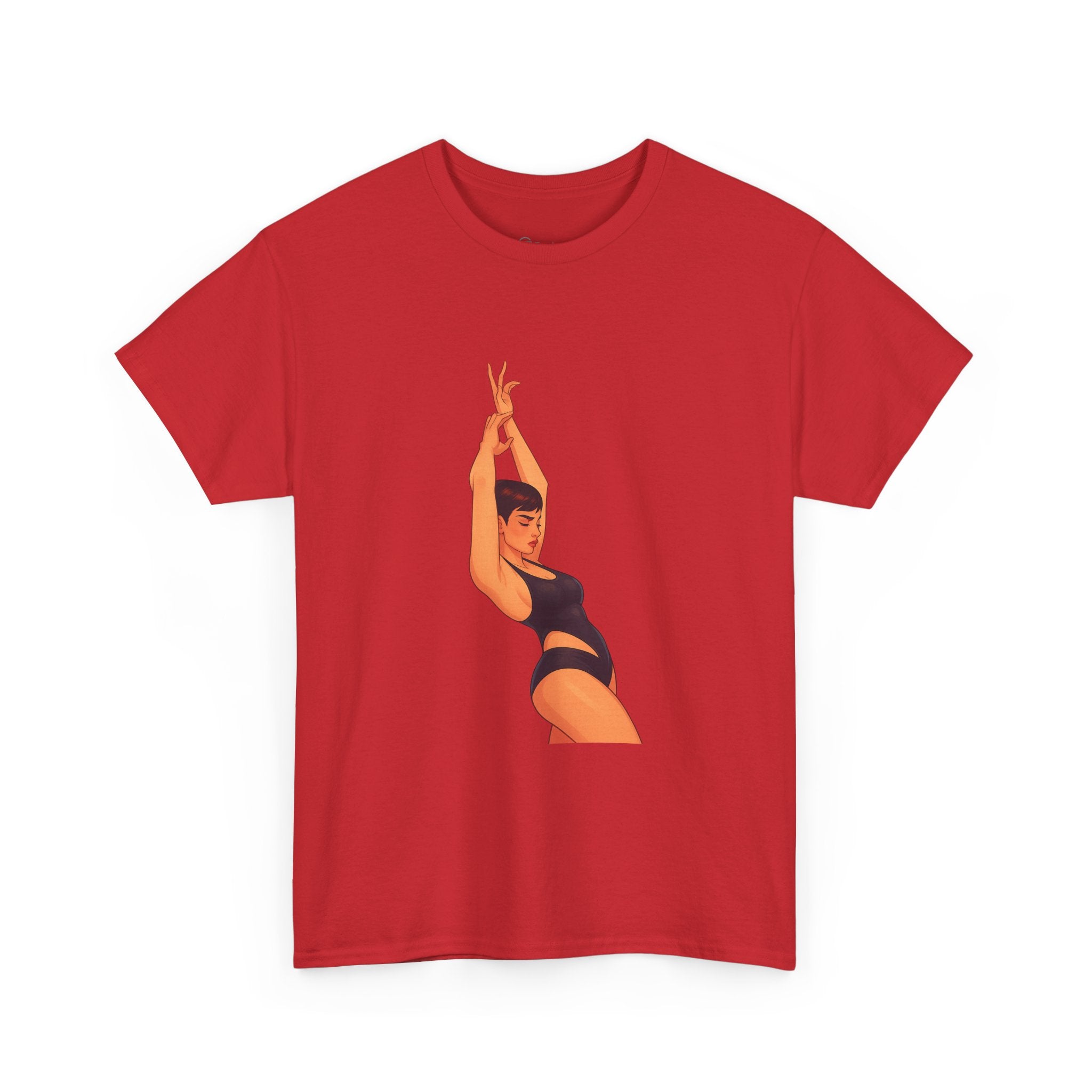 Dance Pose Graphic Tee — Retro Swimsuit Illustration