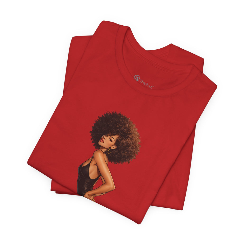 Afro Diva Graphic Tee — Elegant Black Woman T-Shirt