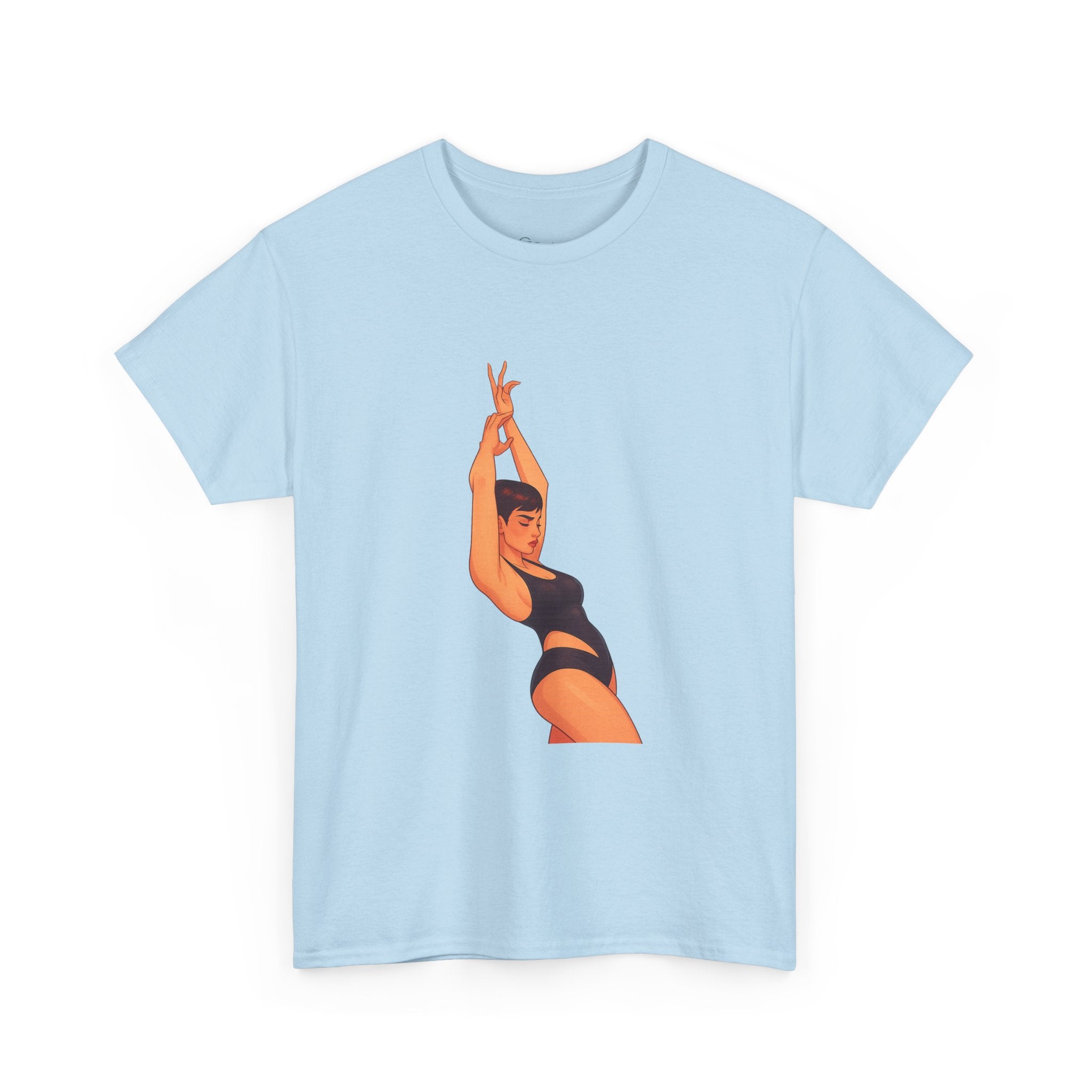 Dance Pose Graphic Tee — Retro Swimsuit Illustration