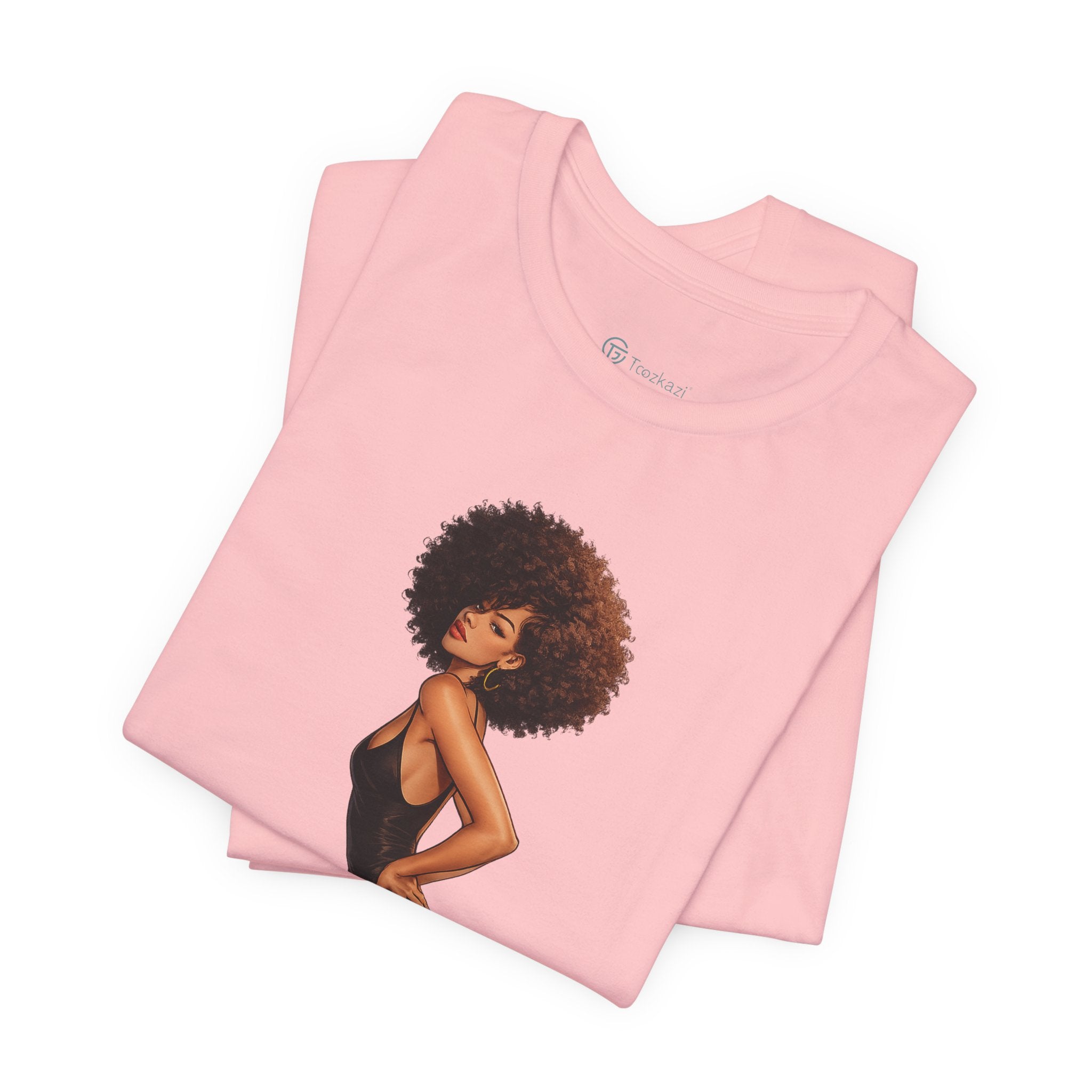 Afro Diva Graphic Tee — Elegant Black Woman T-Shirt
