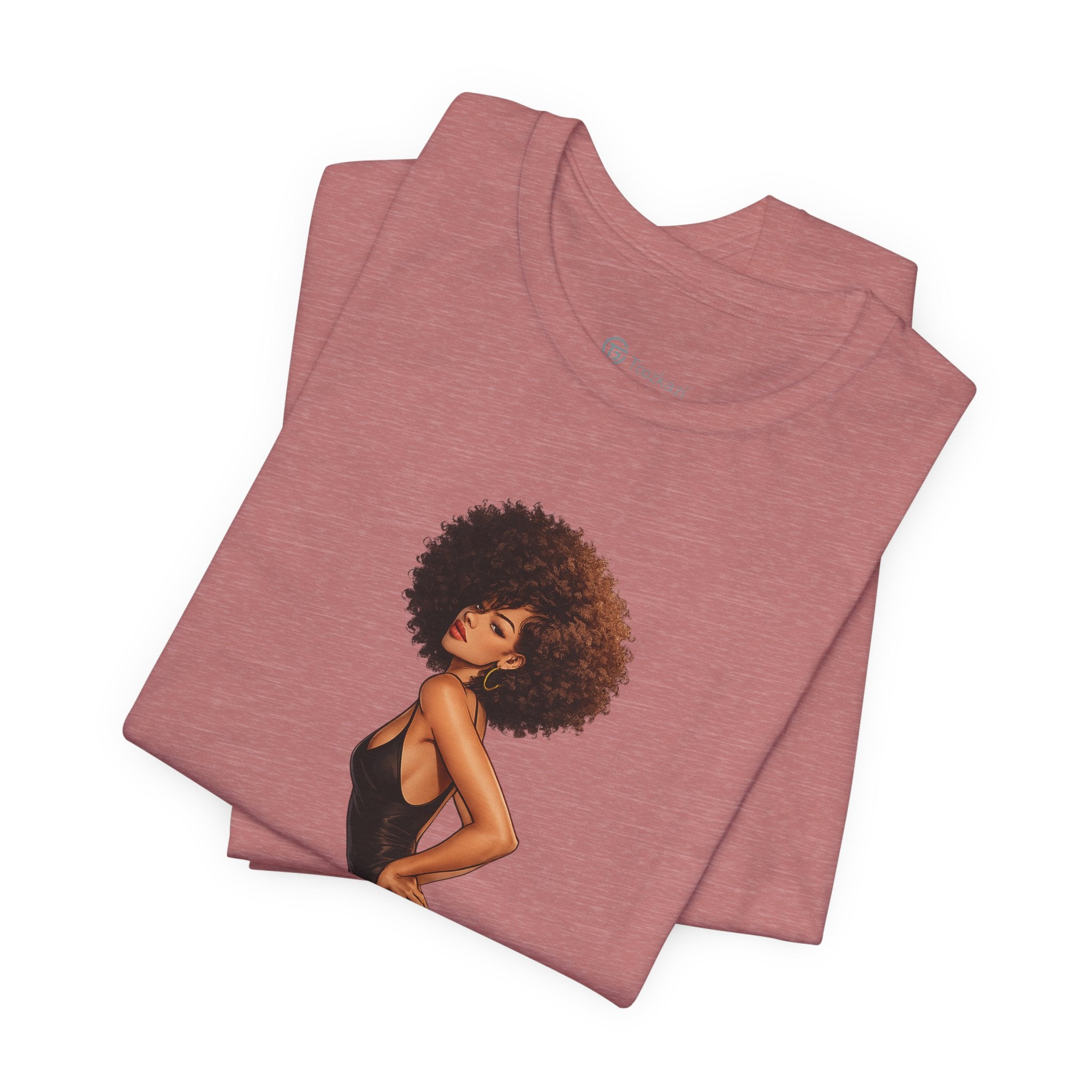 Afro Diva Graphic Tee — Elegant Black Woman T-Shirt