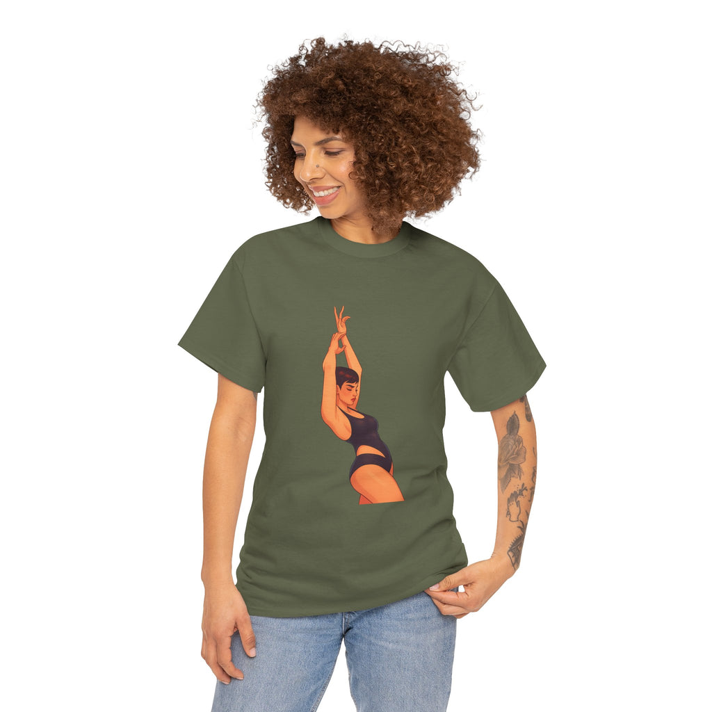Dance Pose Graphic Tee — Retro Swimsuit Illustration