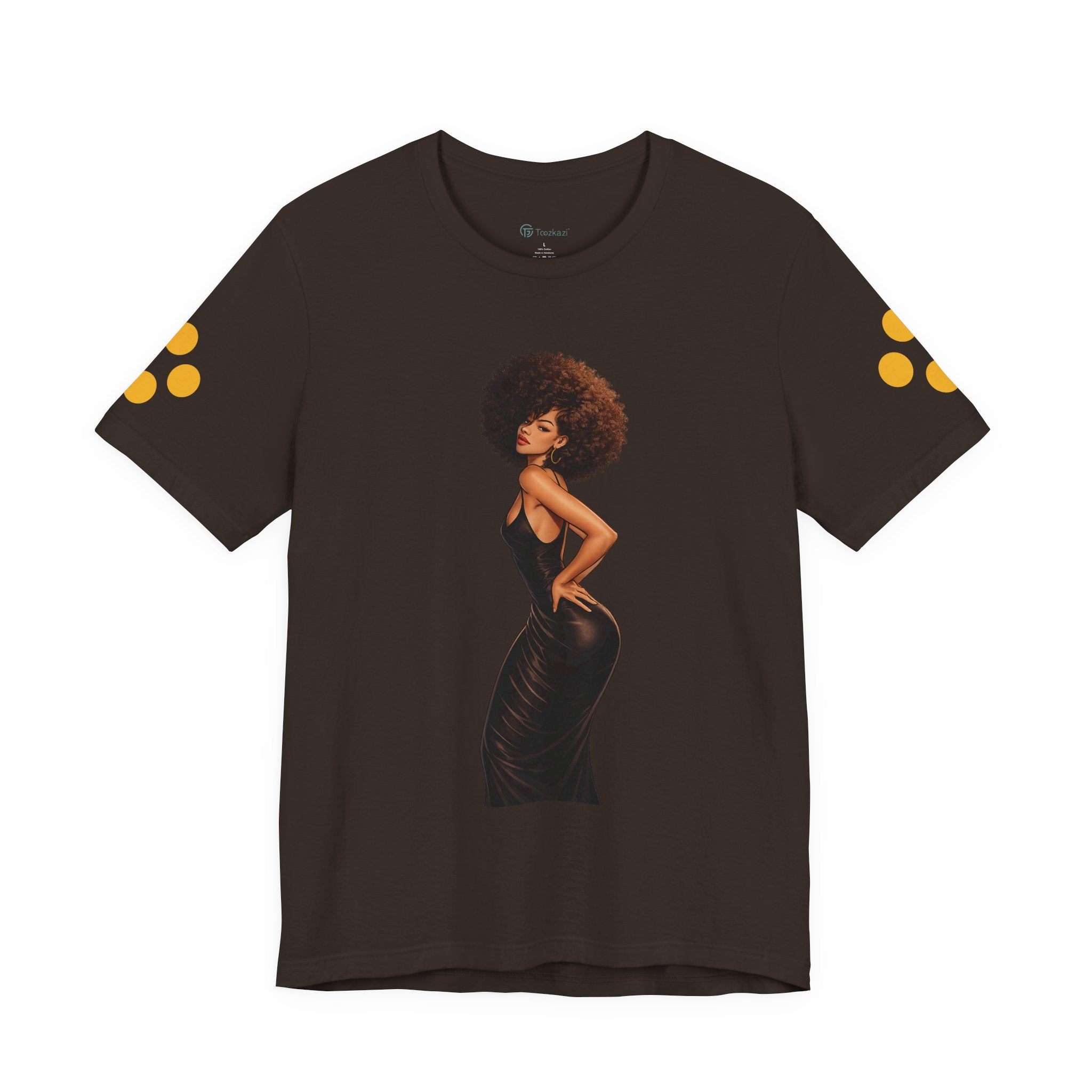 Afro Diva Graphic Tee — Elegant Black Woman T-Shirt