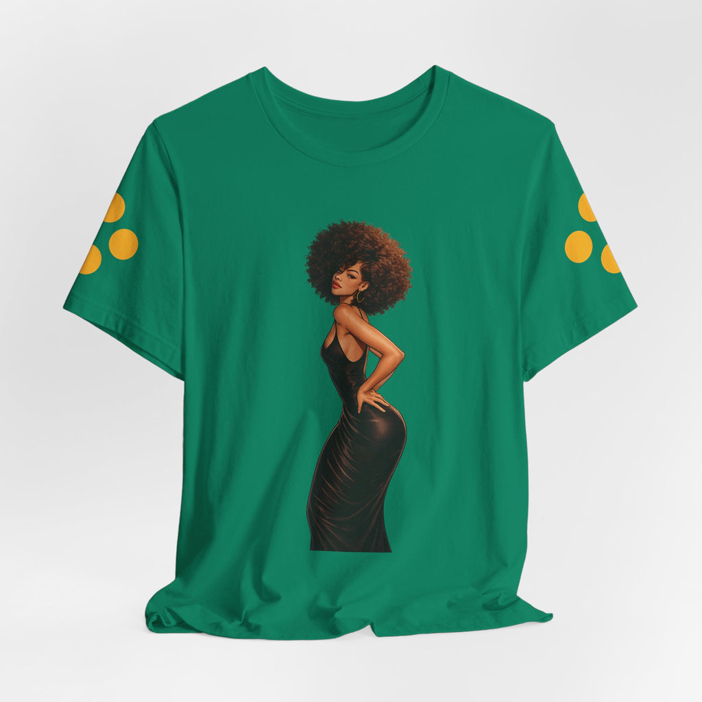 Afro Diva Graphic Tee — Elegant Black Woman T-Shirt
