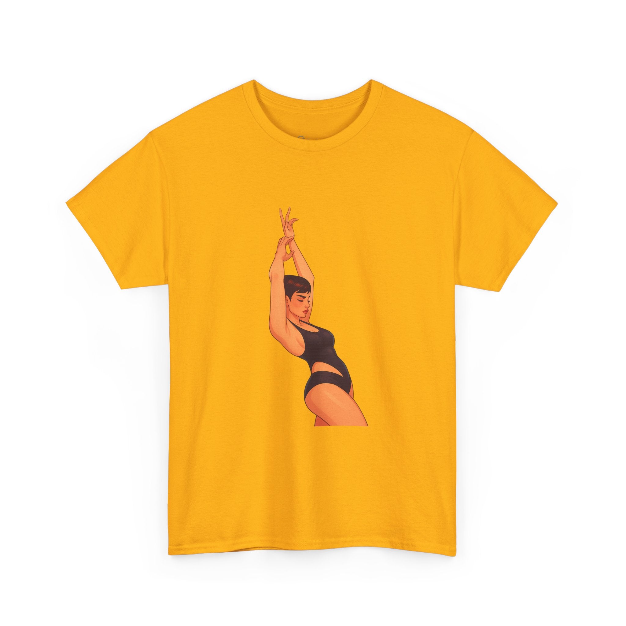 Dance Pose Graphic Tee — Retro Swimsuit Illustration