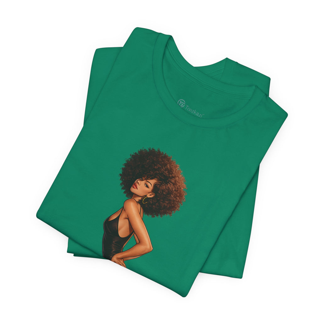 Afro Diva Graphic Tee — Elegant Black Woman T-Shirt
